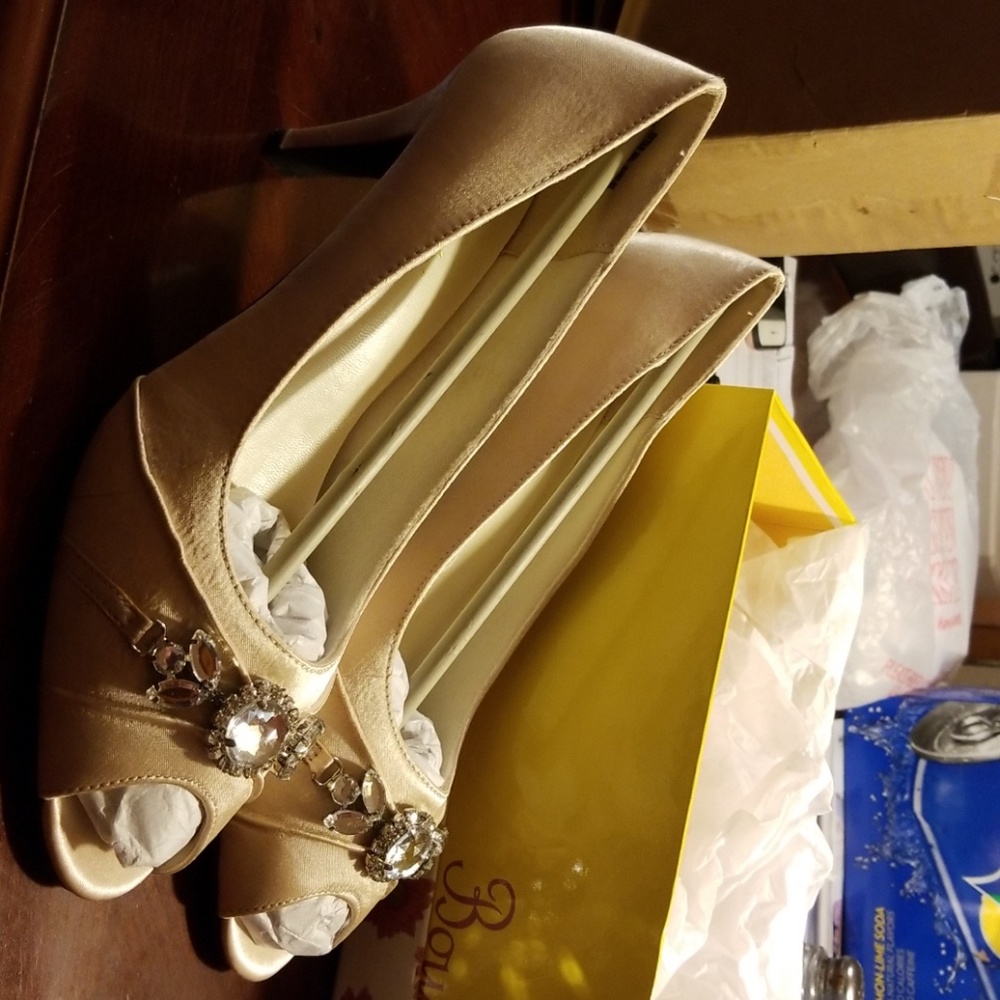 Bouquets Ivory Satin Shoes with Bling Brand New, n